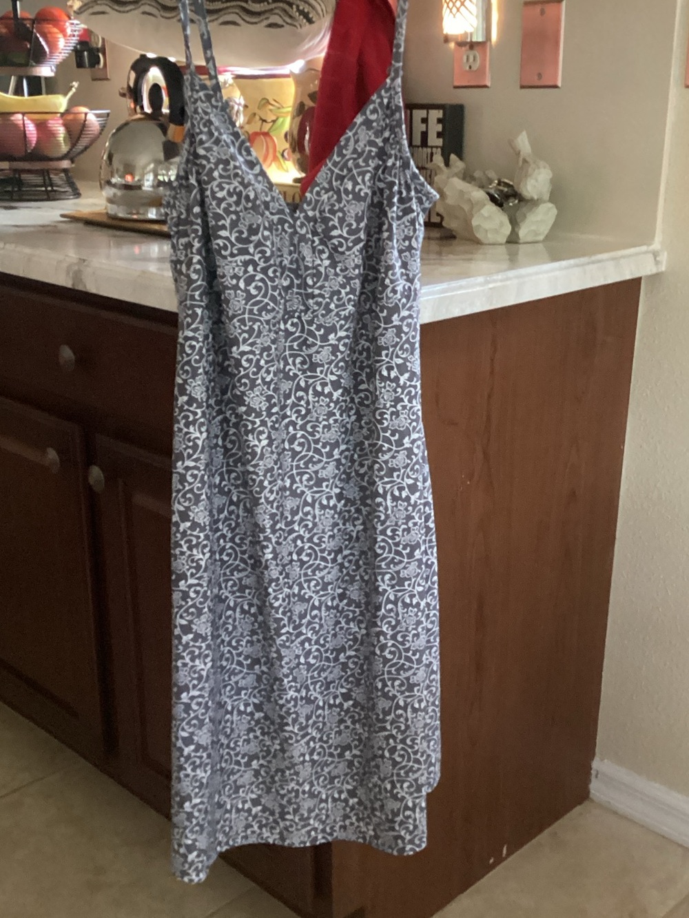 Marilyn Monroe Gray and White Printed Night gown w/ Adjustable Straps